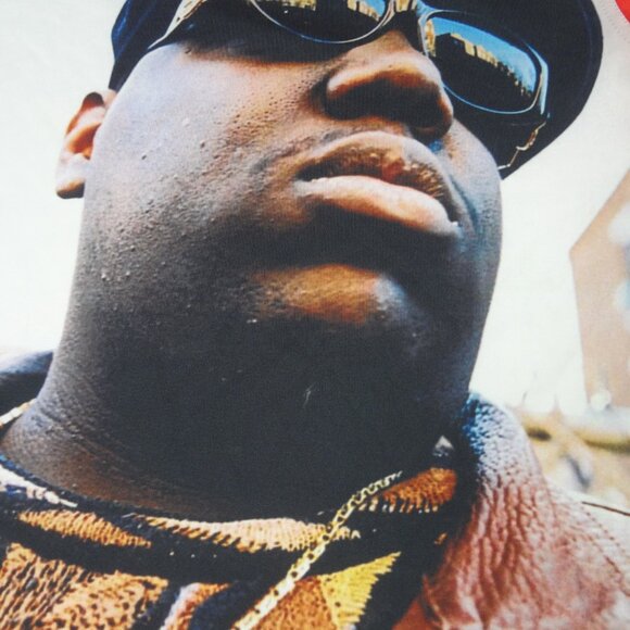 HUDSON CLOTHING BIGGIE SMALLS ALL OVER NYC PHOTO BLACK MEDIUM T-SHIRT J313 - Picture 2 of 6